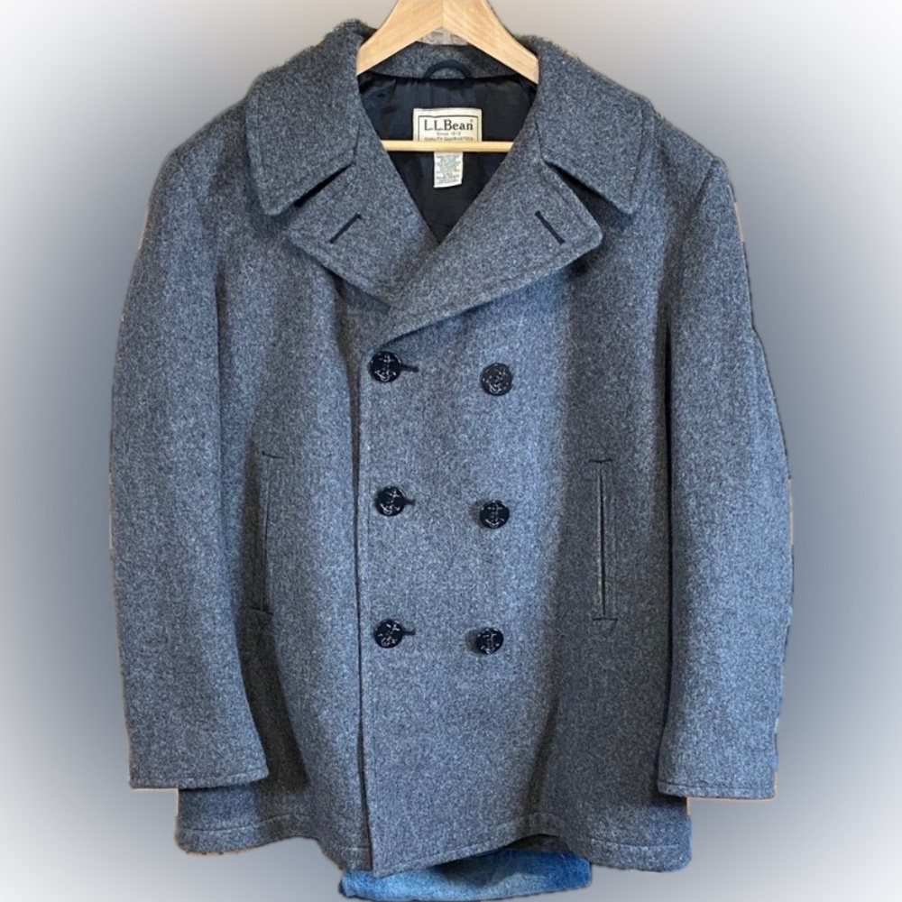 L.L. Bean Peacoat made by Sterlingwear of Boston Anchor Collection the U.S. Navy